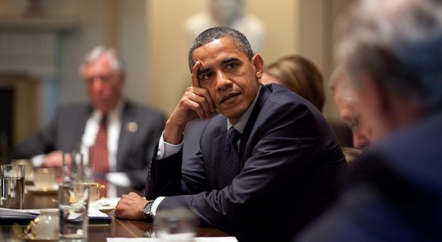 President Barack Obama meets with the bipartisan leadership of Congress in the Cabinet Room of the White House, July 27, 2010