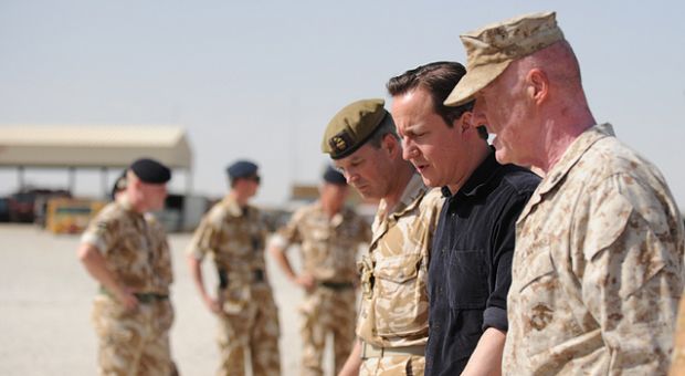 British Prime Minister David Cameron at Camp Bastion, Afghanistan, June 2010