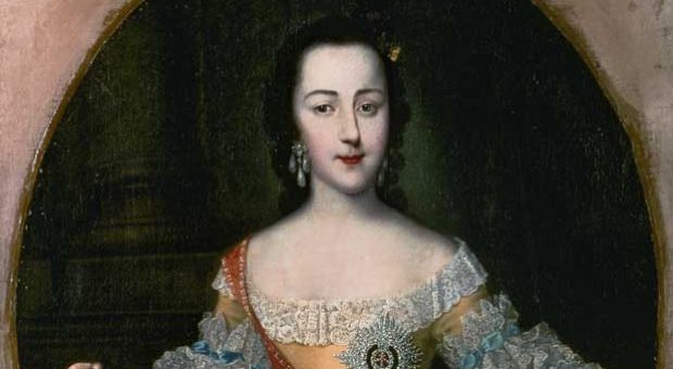Portrait of Grand Dutchess Ekatrina Alekseyevna, later Catherine II, c. 1745 by Georg Christoph Grooth (1716-49)