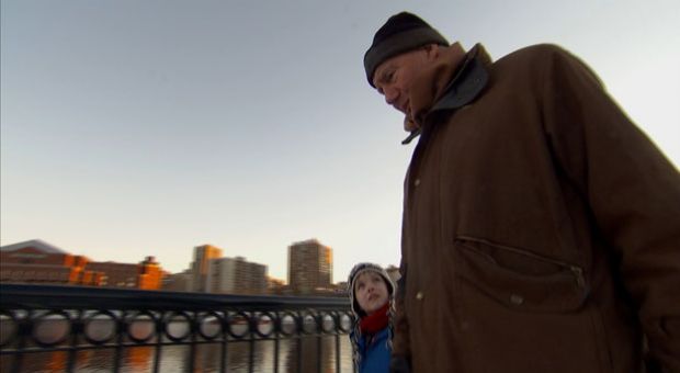 Robert MacNeil with his grandson, Nick.