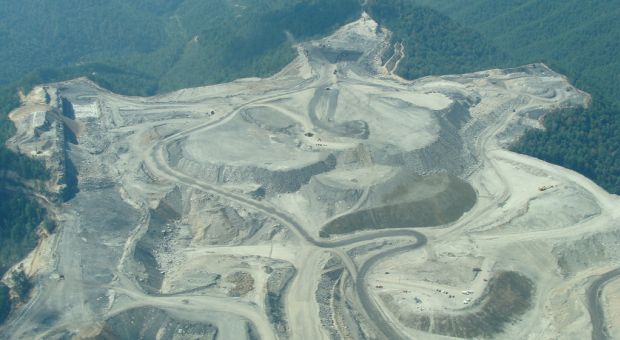 West Virginia mountaintop removal mining. 